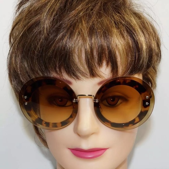 Miu Miu Round Wire Tortoise Sunglasses - Picture 2 of 4
